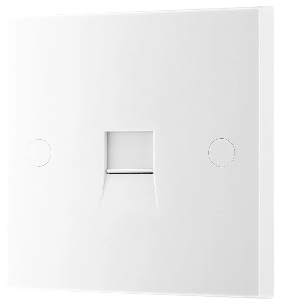 BG White Moulded Square Edge Single Secondary Telephone Socket Screw Type