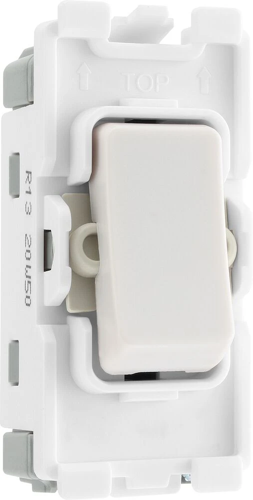 BG Grid 20A Switch Module Intermediate, White