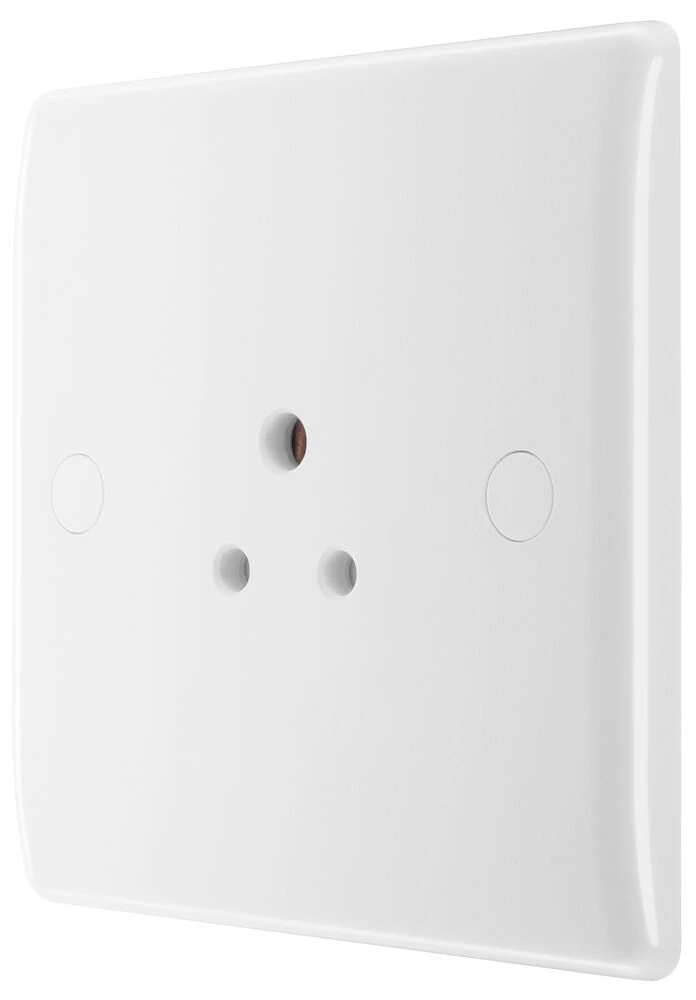 BG Nexus Series White Moulded 2A Single Round Pin Unswitched Socket