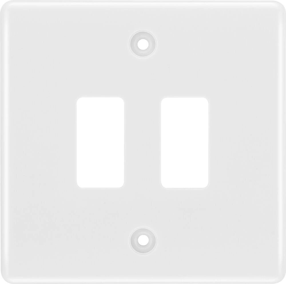 BG Grid Nexus Series White Moulded Front Plate 2 Module