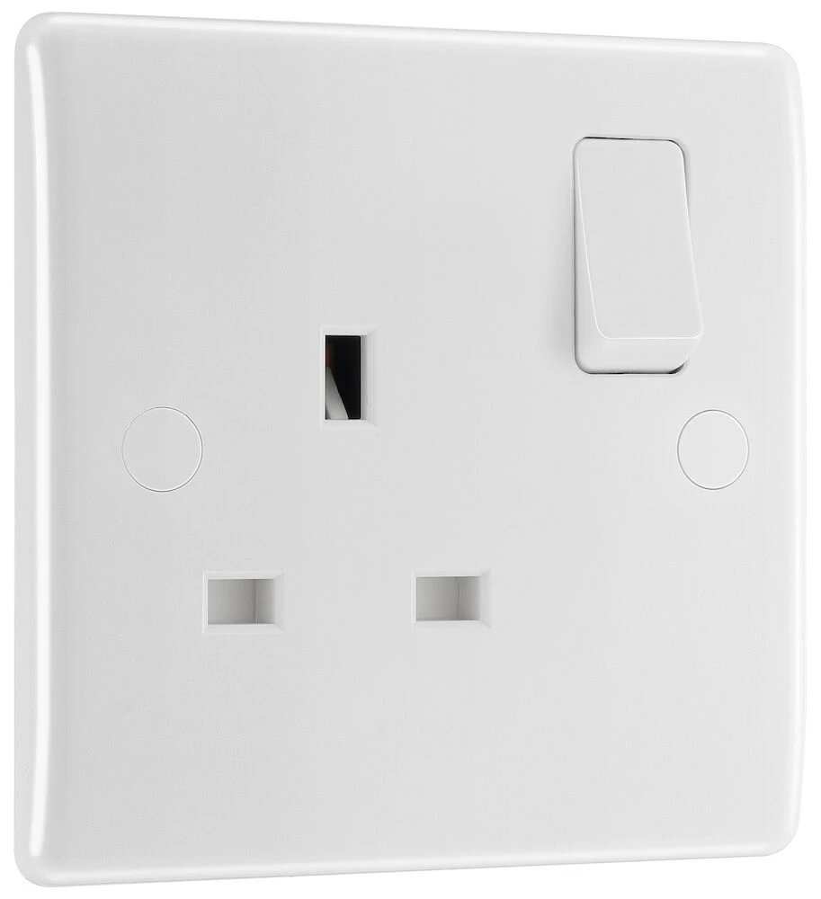 BG Nexus Series White Moulded 13A Single Switched Socket