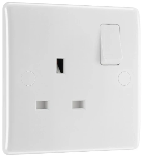 BG Nexus Series White Moulded 13A Single Switched Socket Double Pole