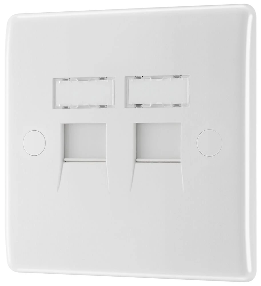 BG Nexus Series White Moulded Double RJ45 Telephone Socket IDC Type