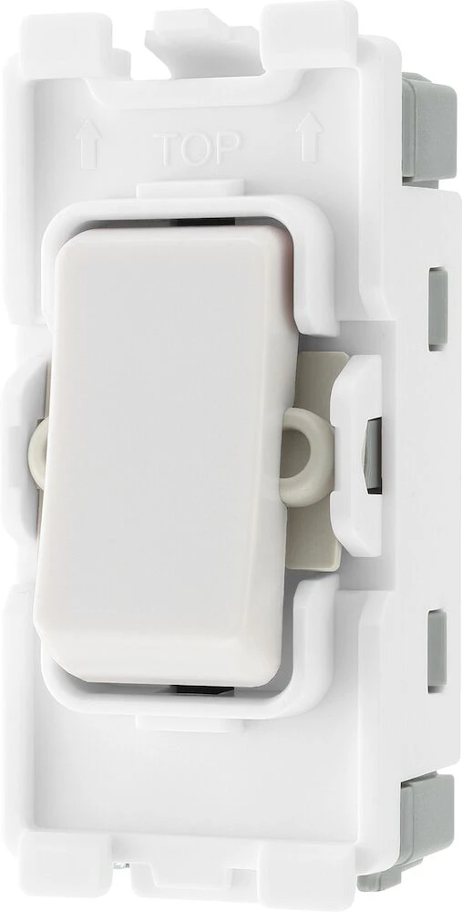 BG Grid 20A Switch Module 2 Way, Double Pole, White