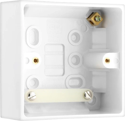 BG White Moulded Square Edge Single Surface Box 45mm