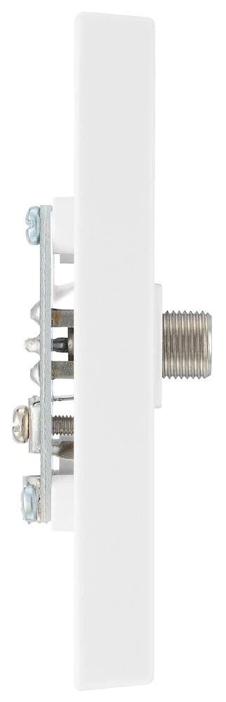 BG White Moulded Square Edge Single Satellite Socket