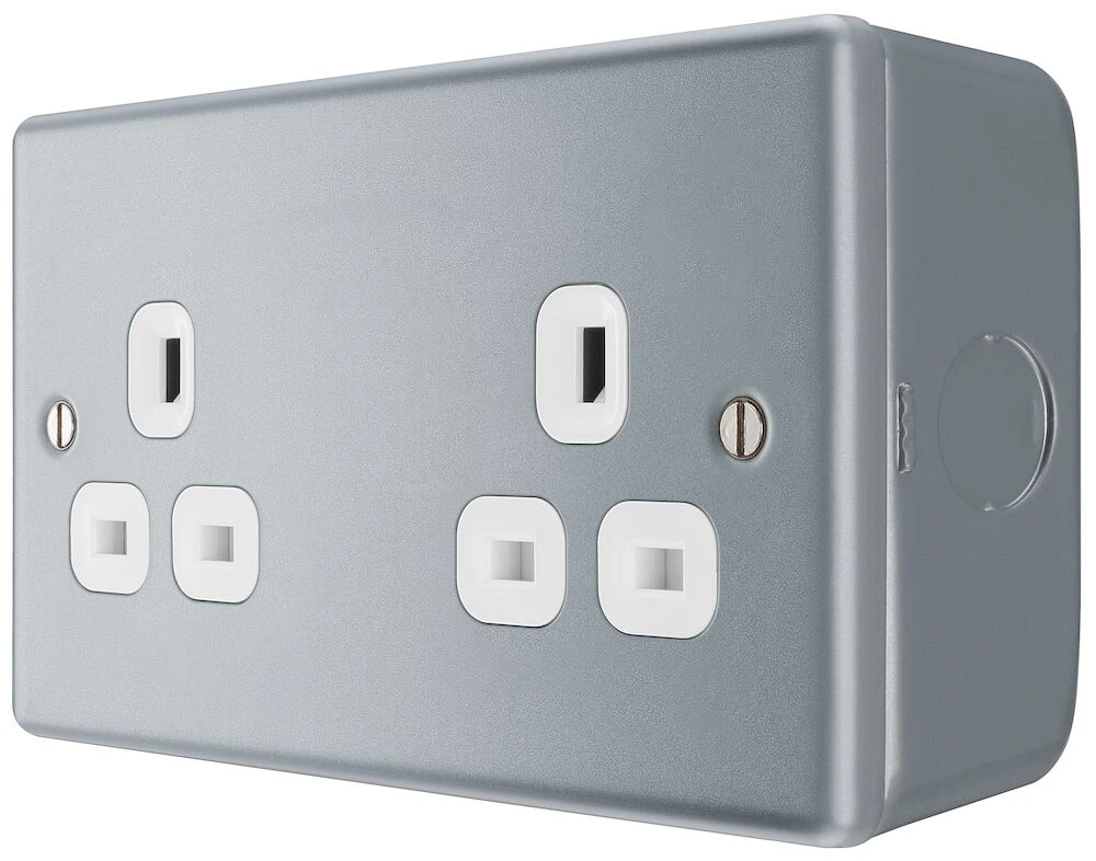 BG Metal Clad 13A Double Unswitched Socket