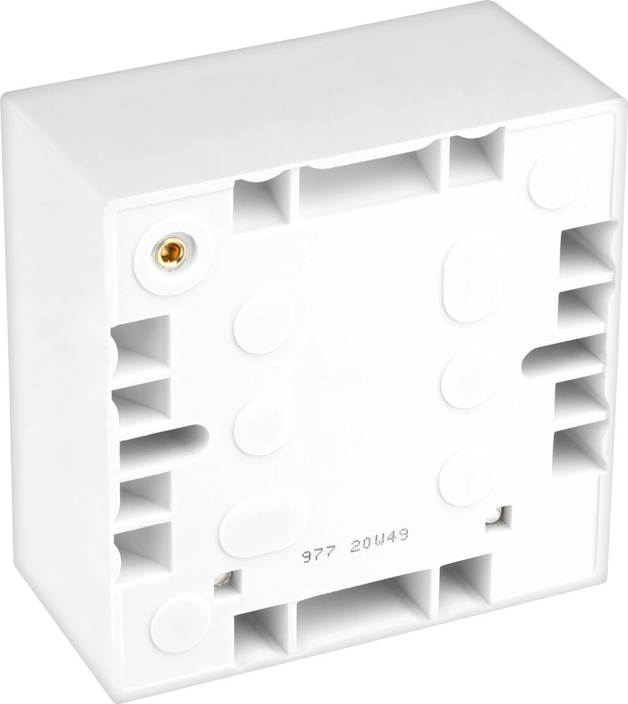 BG White Moulded Square Edge Single Surface Box 45mm