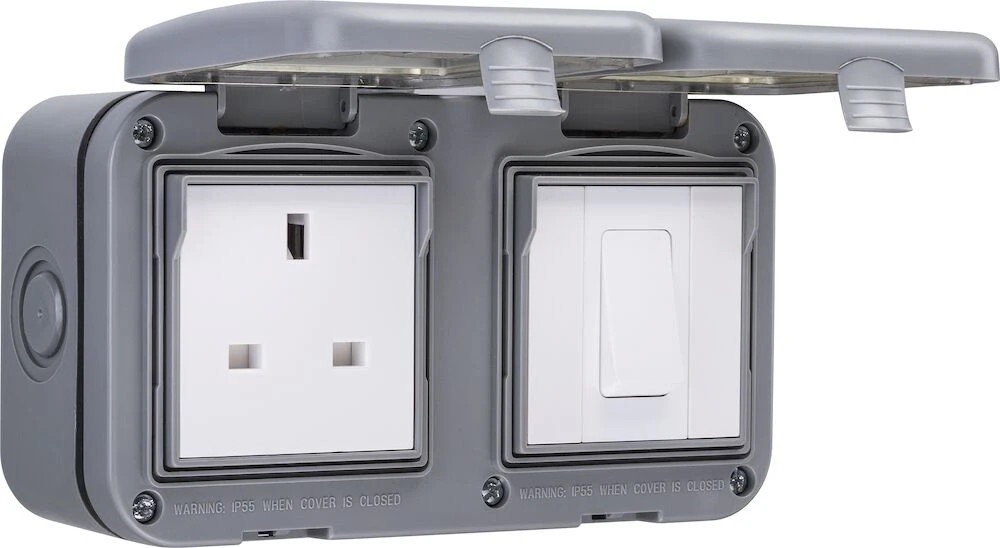 Weatherproof 13A Single Socket With Single Switch, IP55