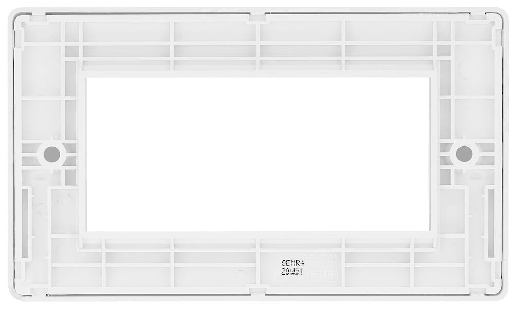 BG Nexus White Moulded Rectangular Euro Module Front Plate 4 Module