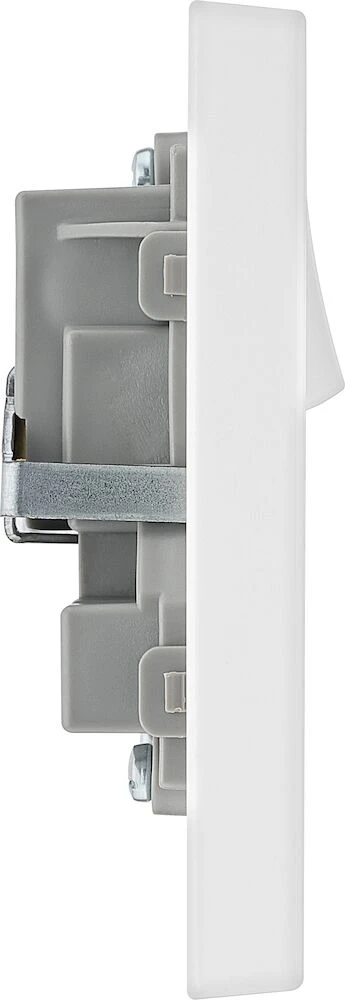 BG White Moulded Square Edge 13A Double Switched Socket
