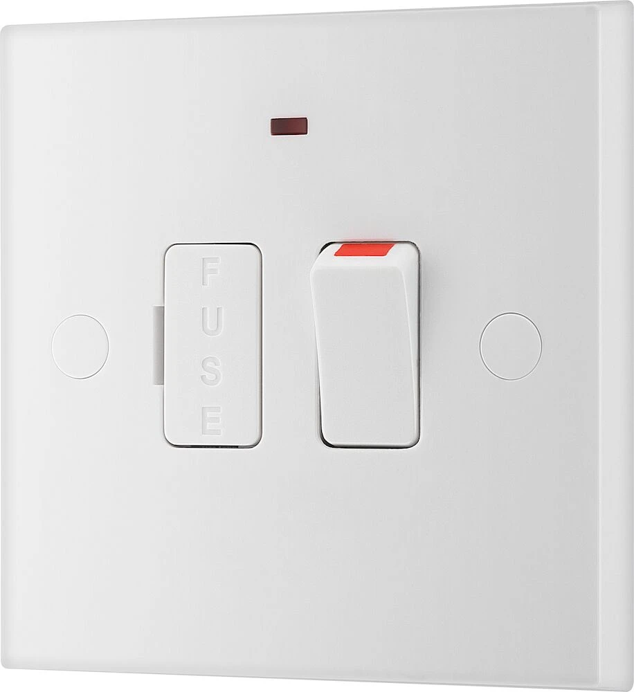 BG White Moulded Square Edge 13A Switched Fused Connection Unit with LED Indicator
