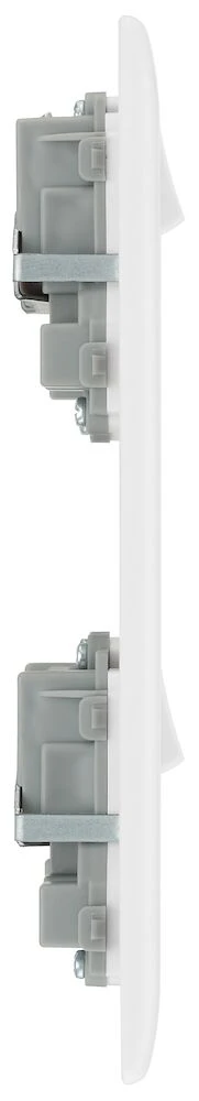 BG Nexus Series White Moulded Combination Plate  2 x 13A Switched Socket + 8 Module Aperture