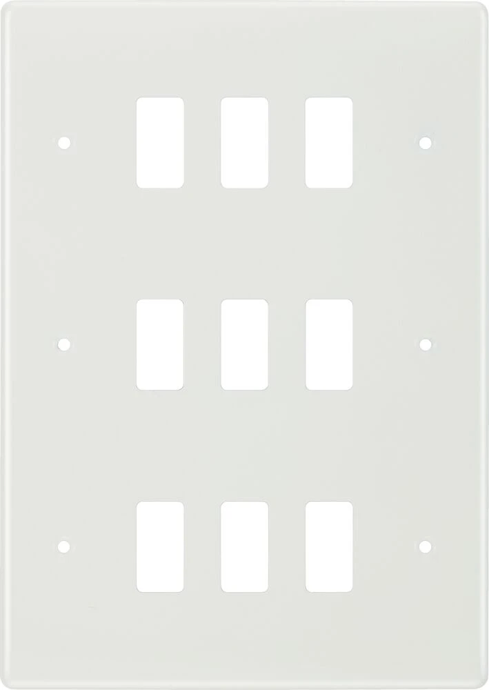 BG Grid Nexus Series White Moulded Front Plate 9 Module