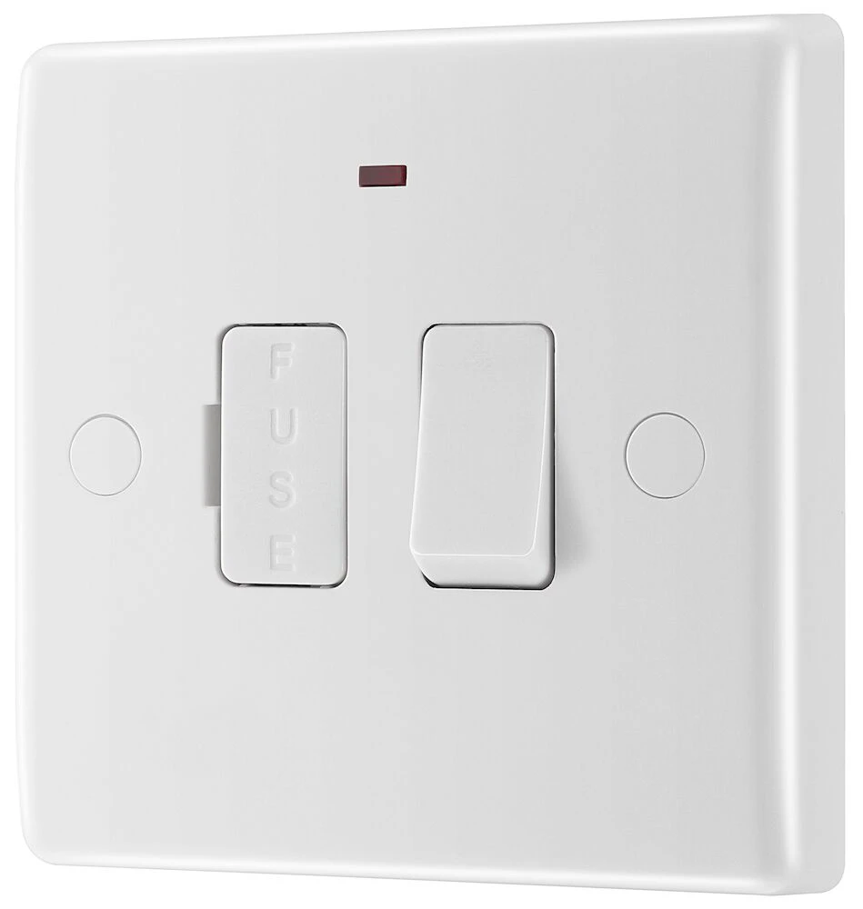 BG Nexus Series White Moulded 13A Switched Fused Connection Unit with LED Indicator and Flex Outlet