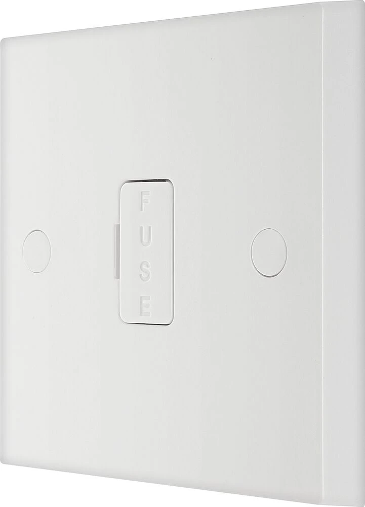 BG White Moulded Square Edge 13A Unswitched Fused Connection Unit
