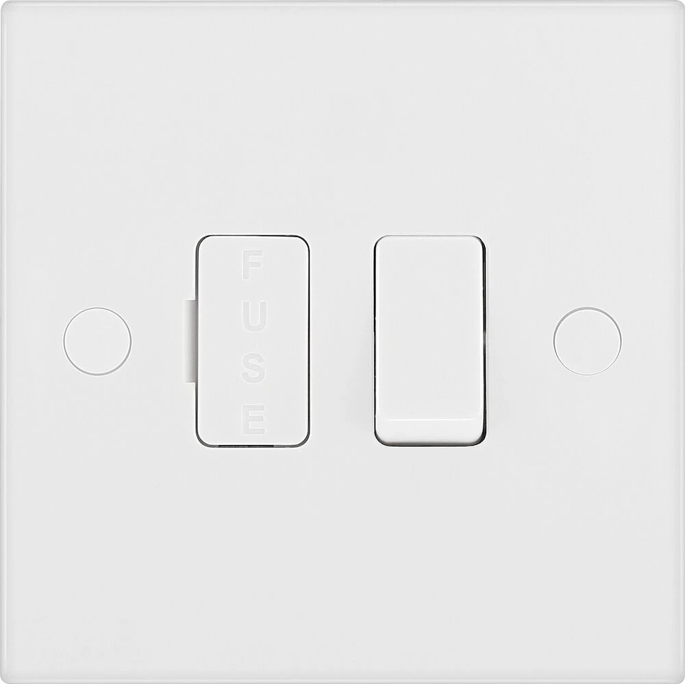 BG White Moulded Square Edge 13A Switched Fused Connection Unit