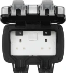 BG Decorative Weatherproof 13A Double Switched Socket, Double Pole, IP66