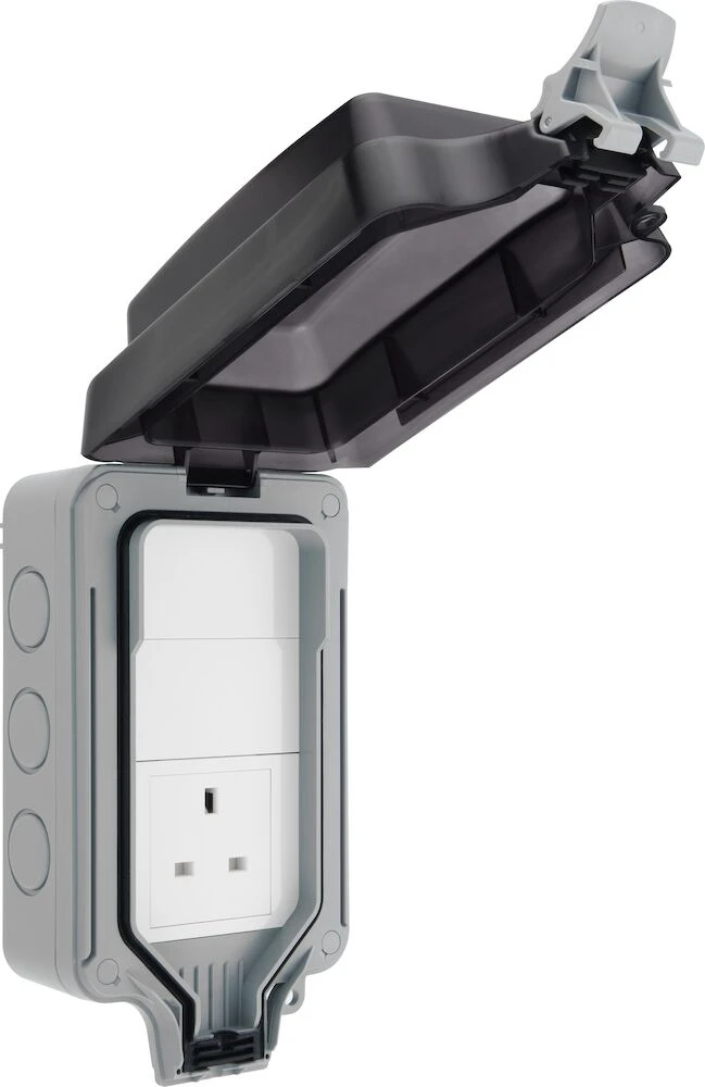 BG Nexus Storm 13A Single Unswitched Socket, Large Enclosure with Adjustable Positions, IP66