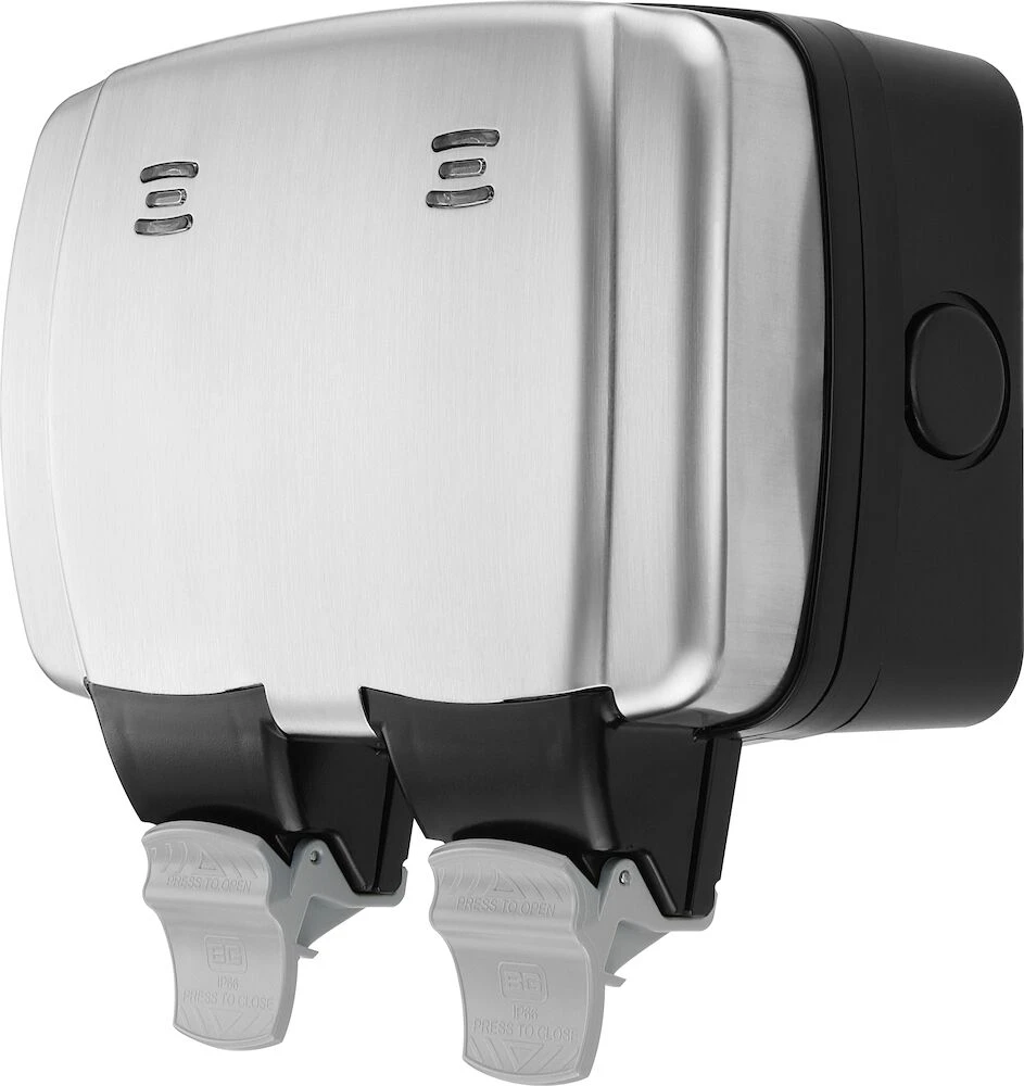BG Decorative Weatherproof 13A Double Switched Socket, Double Pole, IP66