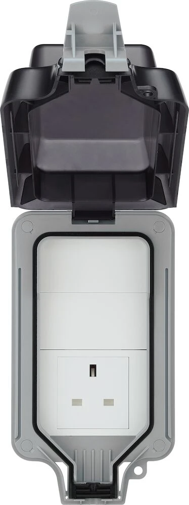 BG Nexus Storm 13A Single Unswitched Socket, Large Enclosure with Adjustable Positions, IP66