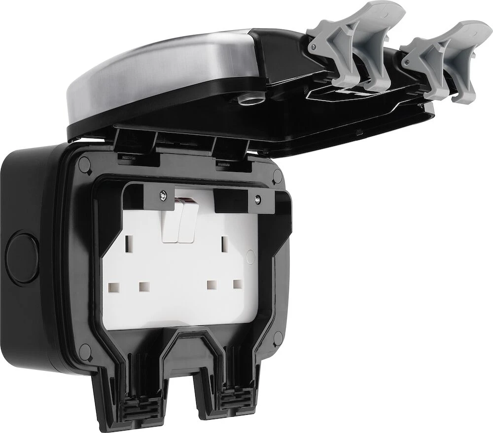 BG Decorative Weatherproof 13A Double Switched Socket, Double Pole, IP66