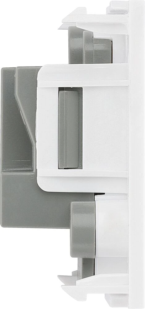 BG Euro Module 2A Round Pin Socket, Unswitched, White