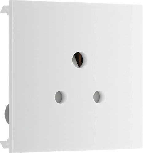 BG Euro Module 2A Round Pin Socket, Unswitched, White
