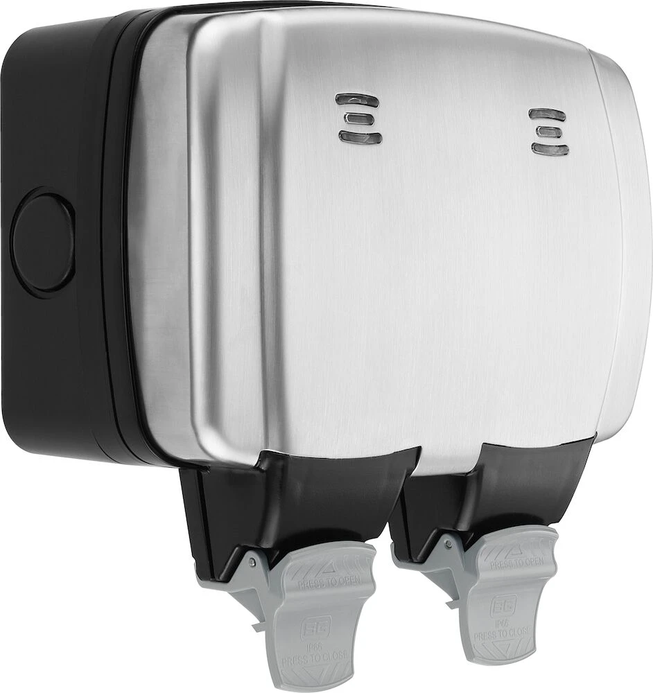 BG Decorative Weatherproof 13A Double Switched Socket, Double Pole, IP66