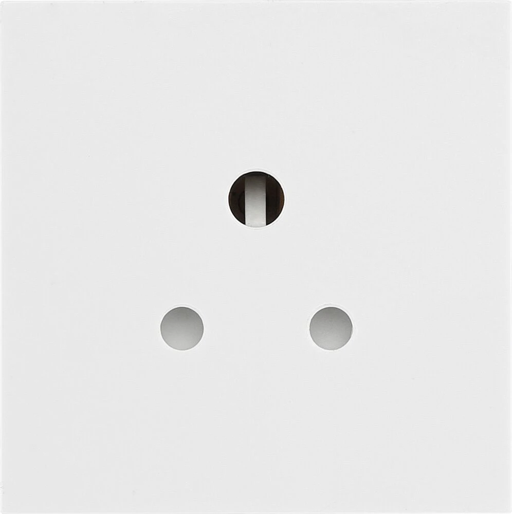 BG Euro Module 2A Round Pin Socket, Unswitched, White