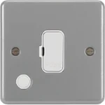 13A Unswitched Metalclad Fused Connection Unit with Flex Outlet & Back Box with Knockouts
