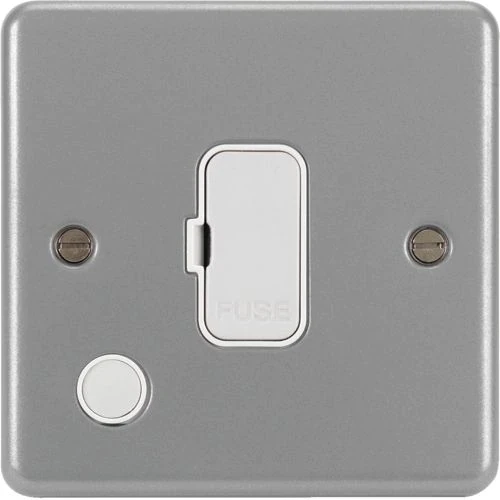 13A Unswitched Metalclad Fused Connection Unit with Flex Outlet & Back Box with Knockouts