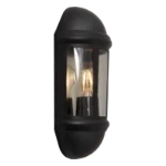 Ansell Latina E27 Half Lantern PIR Black