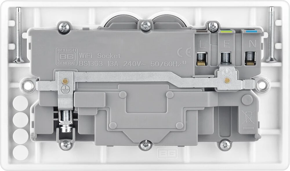 BG Nexus Series White Moulded 13A Double Switched Socket with Smart Home Control