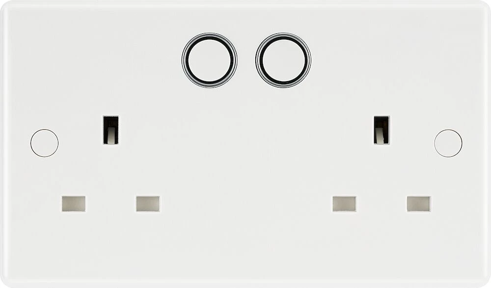 BG Nexus Series White Moulded 13A Double Switched Socket with Smart Home Control