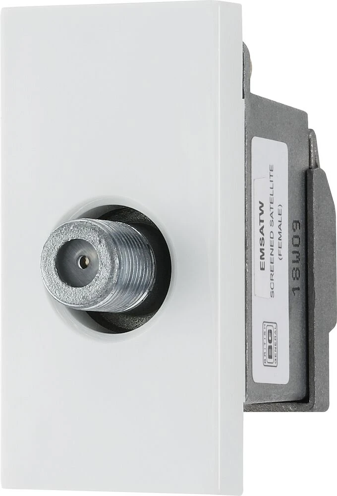 BG Euro Module Satellite, Screened, Female, White