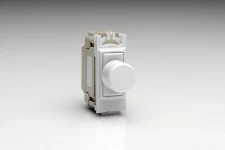 Varilight Intermediate Push On/Off Switch Module (Dummy Dimmer) 6A (1 Grid Space) PowerGrid Module White with White Knob