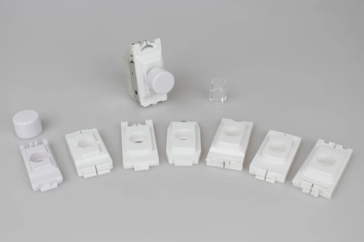 Varilight 2-Way Push On/Off Switch Module (Dummy Dimmer) 6A (1 Grid Space) MultiGrid Module White with White Insert