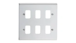 Deta Grid Deta Slimline Décor 6 Gang Grid Plate Chrome
