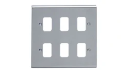 Deta Grid Deta Slimline Décor 6 Gang Grid Plate Stainless Steel
