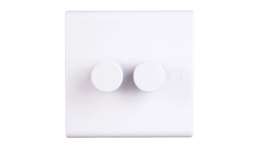 Deta Slimline 2 Gang 100W Trailing Edge LED Dimmer with 2 Way Switching