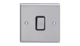 Deta Decorative Deta Slimline Décor 20A DP Switch Stainless Steel Black Insert