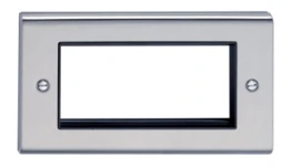 Deta Decorative Deta Slimline Décor Four Module Data Plate Stainless Steel Black Insert
