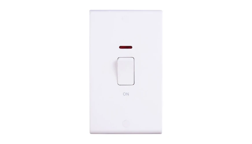 Deta Slimline 50A DP Switch Tall with Neon White