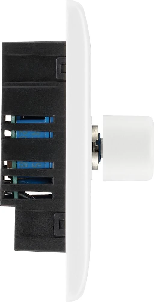 BG Nexus Series White Moulded Single Dimmer Switch 2 Way, Trailing Edge 200W
