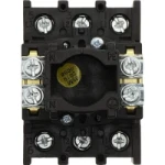 Moeller Main switch, P1, 32 A, flush mounting, 3 pole, Emergency switching off function, With red rotary handle and yellow locking ring, Lockable in the 0 (Off) positio