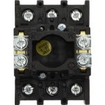Moeller Main switch, P1, 32 A, flush mounting, 3 pole, Emergency switching off function, With red rotary handle and yellow locking ring, Lockable in the 0 (Off) positio