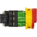 Moeller Main switch, P1, 32 A, flush mounting, 3 pole, Emergency switching off function, With red rotary handle and yellow locking ring, Lockable in the 0 (Off) positio