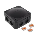 Wiska COMBI 85 x 85 x 51mm Polypropylene Junction Box IP66/IP67 8 x M20 Threaded Membrane Side Entries 3 x WAGO 221-413 Terminals Black