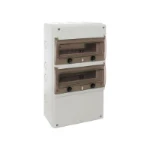Wiska INDUBOX 270 x 500 x 160mm Polycarbonate Consumer Unit for auxiliary building IP65 Light Grey with Smoke grey window
